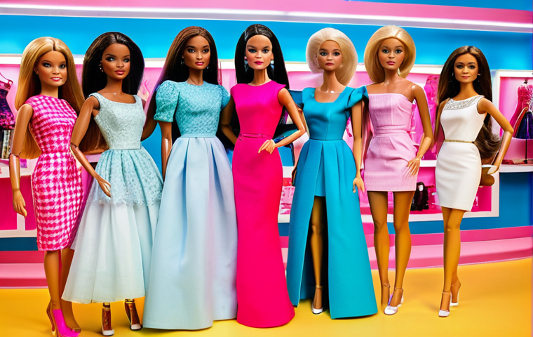 바비 박람회 및 전시회 정보 - Barbie Exhibition Visit**
"A group of diverse, fully clothed women taking selfies inside a vibrant ...
