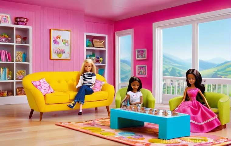 바비와 관련된 게임 및 앱 - **"A vibrant and imaginative scene of Barbie as a high-fashion designer in her futuristic digital st...